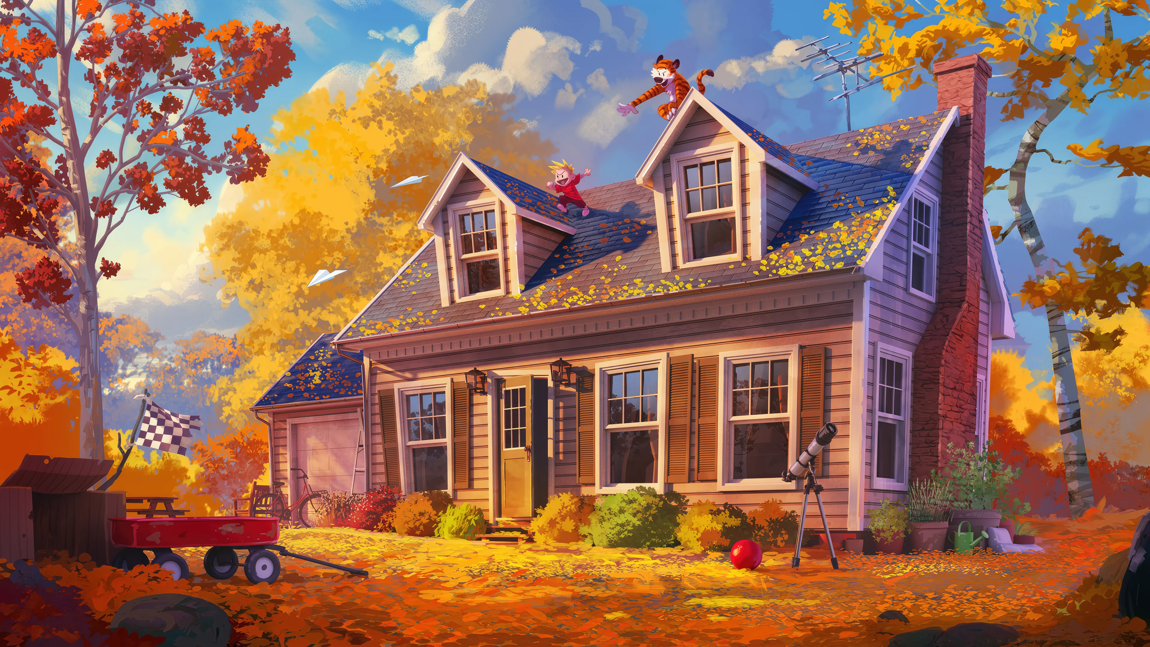 Calvin and Hobbes - Paper Planes by Sylvain Sarrailh picture 1 of 1