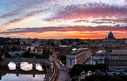 Rome - Vatican Sunset Panorama by Jean Claude Castor'