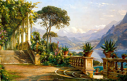 Lodge on Lake Como by Carl Frederik Aagaard, 1875'