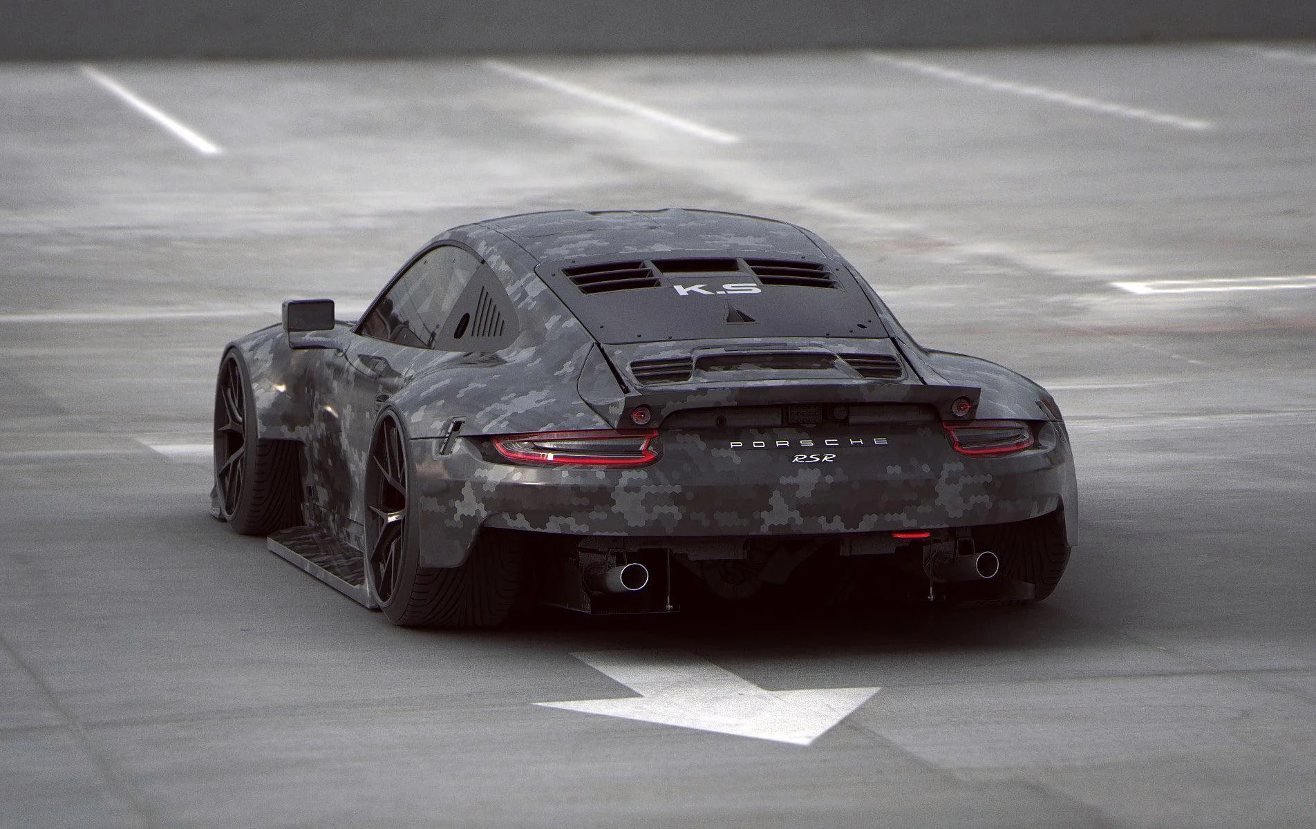 Camo beast: Porsche RSR with a tactical vibe!" picture 1 of 1