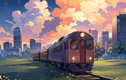 Sunset Serenade by the City Rails'