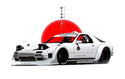 Retro-futuristic vibes: Mazda RX-7 reimagined as a street samurai!'