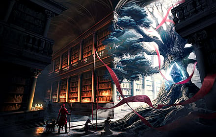 Pilgrim's Library by Heva Degenesis , digital painting and photo-bashing concept art'