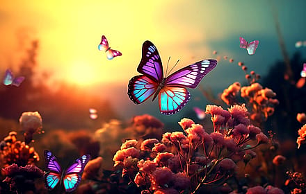 Colorful Butterfly on Flower'