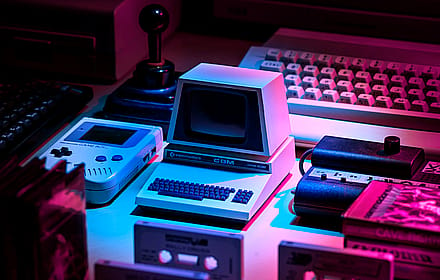 Neon Retro Computers by Lorenzo Herrera'