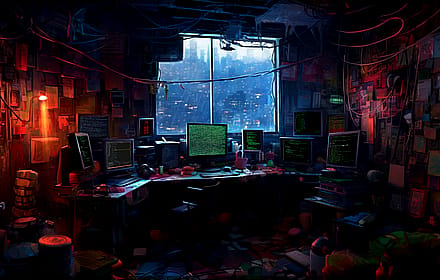 Messy Computer Room'