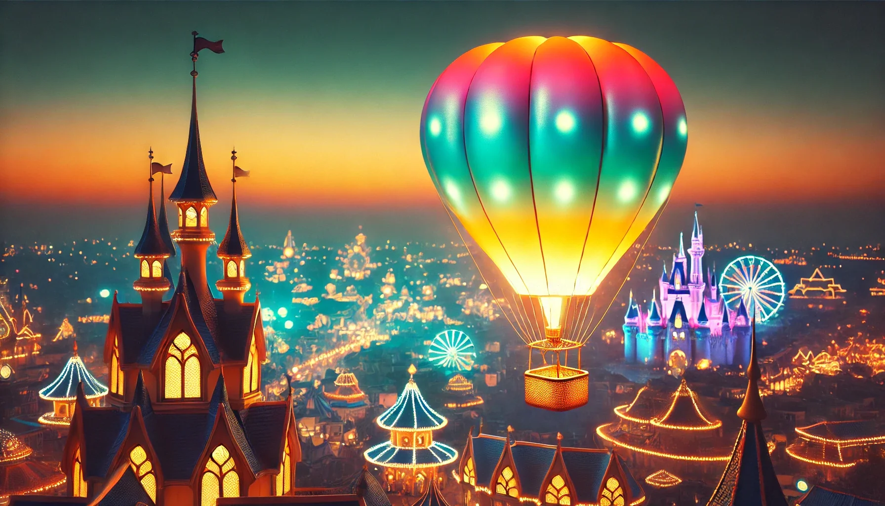 Twilight Ballooning Over Fantasyland picture 1 of 2