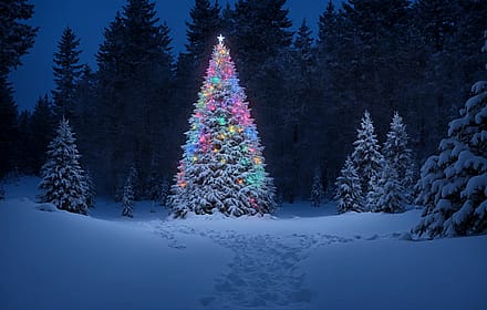 A Christmas Tree in a Snowy Woods'