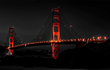 Selective Color Photography of Golden Gate Bridge'