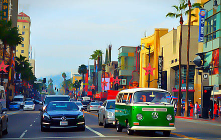 Softened a photo I took of Hollywood blvd'