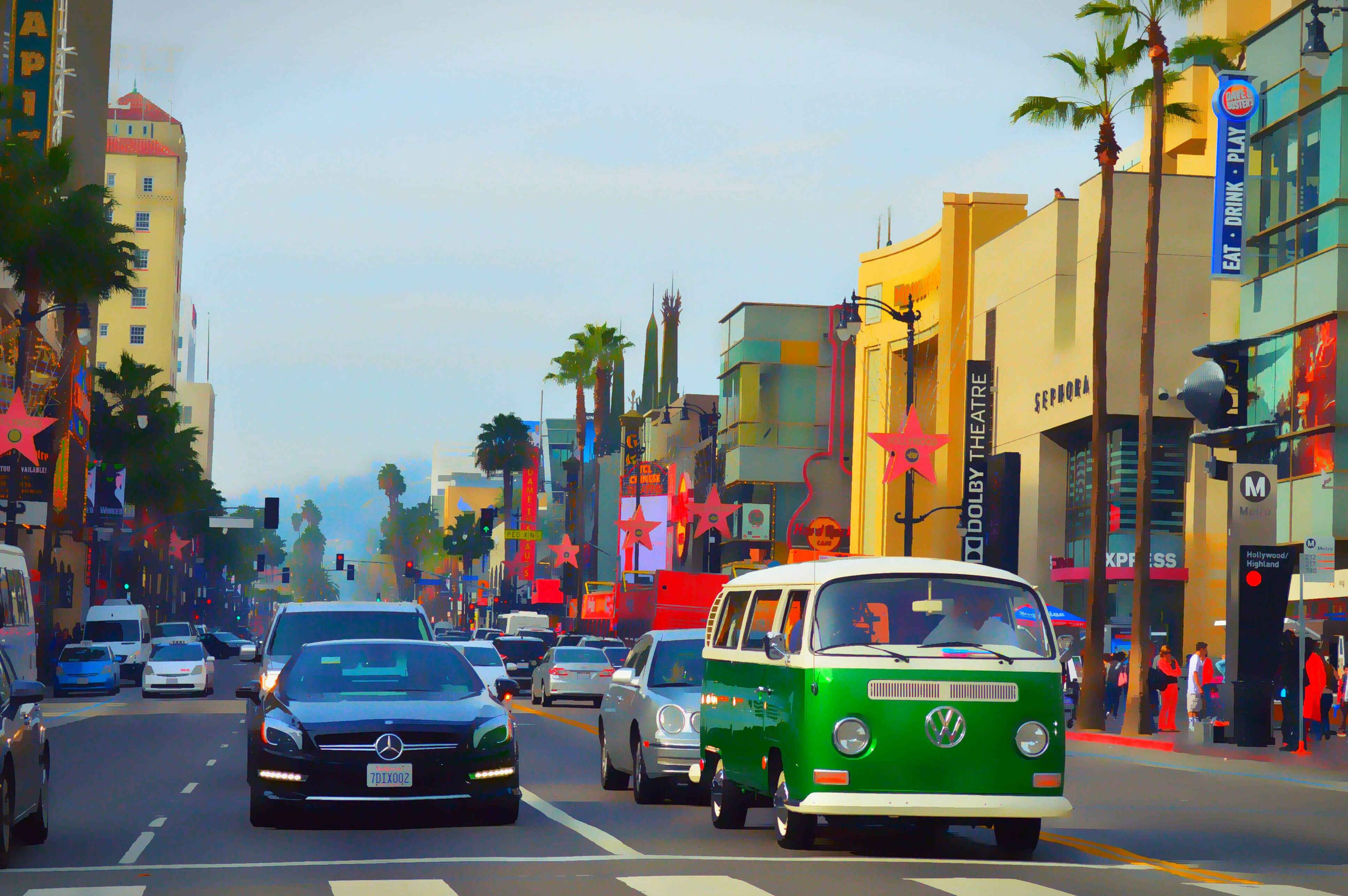 Softened a photo I took of Hollywood blvd picture 1 of 1