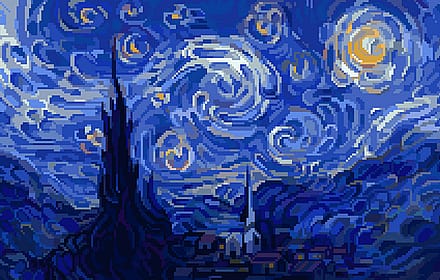 HexH - Starry Night Pixel Art'