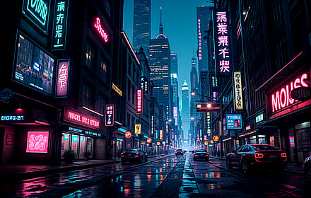 Futuristic Cyberpunk Cityscape'