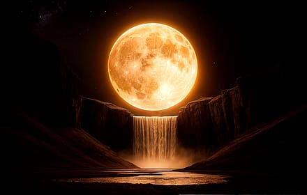 Lunar Waterfall in the Night'