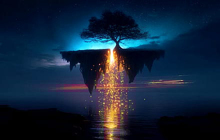 Floating Island Tree Night'