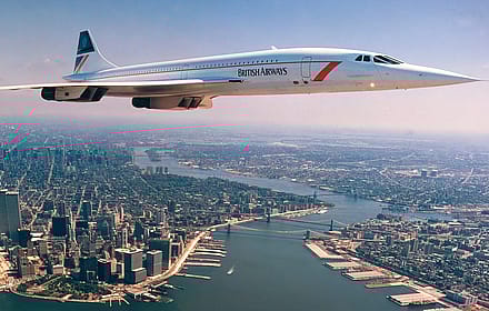 Concorde flying over south of Manhattan'