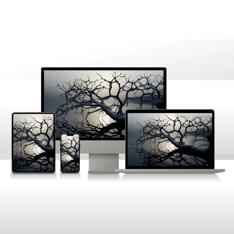  Surreal Tree Reflection Wallpaper – Dark Nature Aesthetic Background for Phone, Desktop & Tablet | Digital Art Download picture 1 of 2