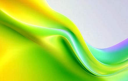 Abstract Gradient Wavy Green Yellow Curves'