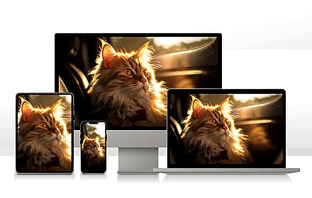  Golden Hour Cat Portrait – Cozy Aesthetic Digital Wallpaper for Phone & Desktop | Tabby Cat Art Download'