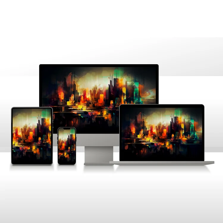  Colorful Abstract Cityscape Wallpaper – Futuristic Digital Art Background for Desktop & Phone | Vibrant Sci-Fi Aesthetic picture 1 of 2