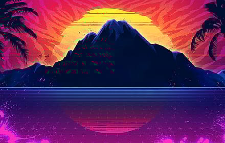 Trials of the Blood Dragon splash screen by Signalnoise'