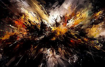  Explosive Abstract Digital Wallpaper – Fiery Modern Art for Desktop, Laptop & Phone | Bold Energetic Painting Background'