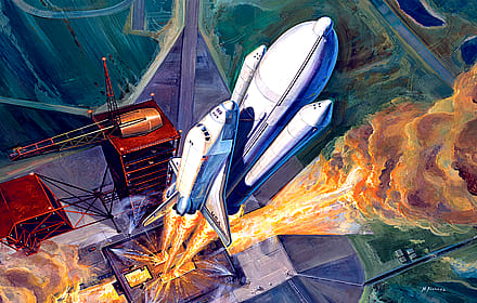 Space Shuttle Liftoff by Manuel Alvarez'