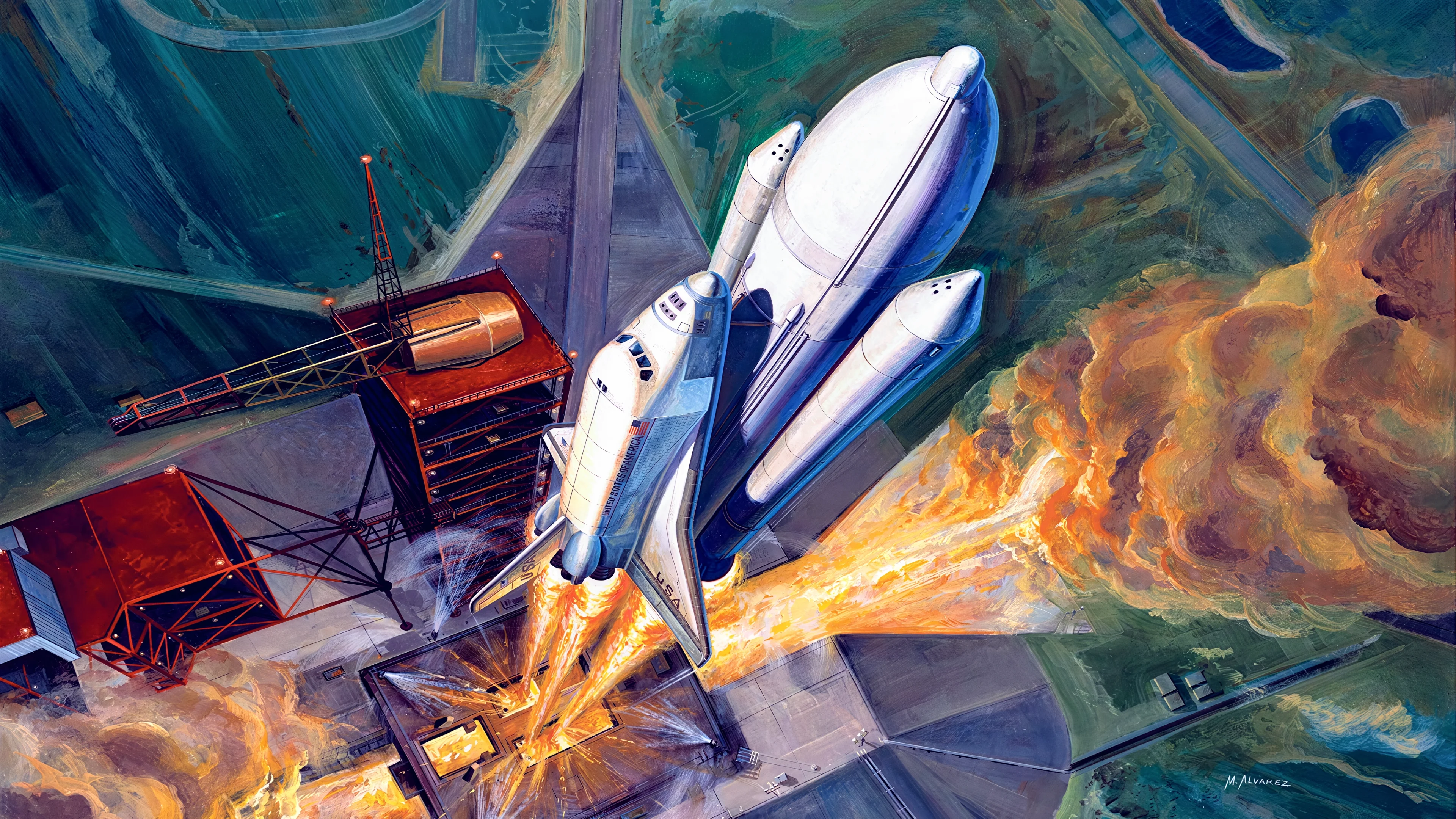 Space Shuttle Liftoff by Manuel Alvarez picture 1 of 2