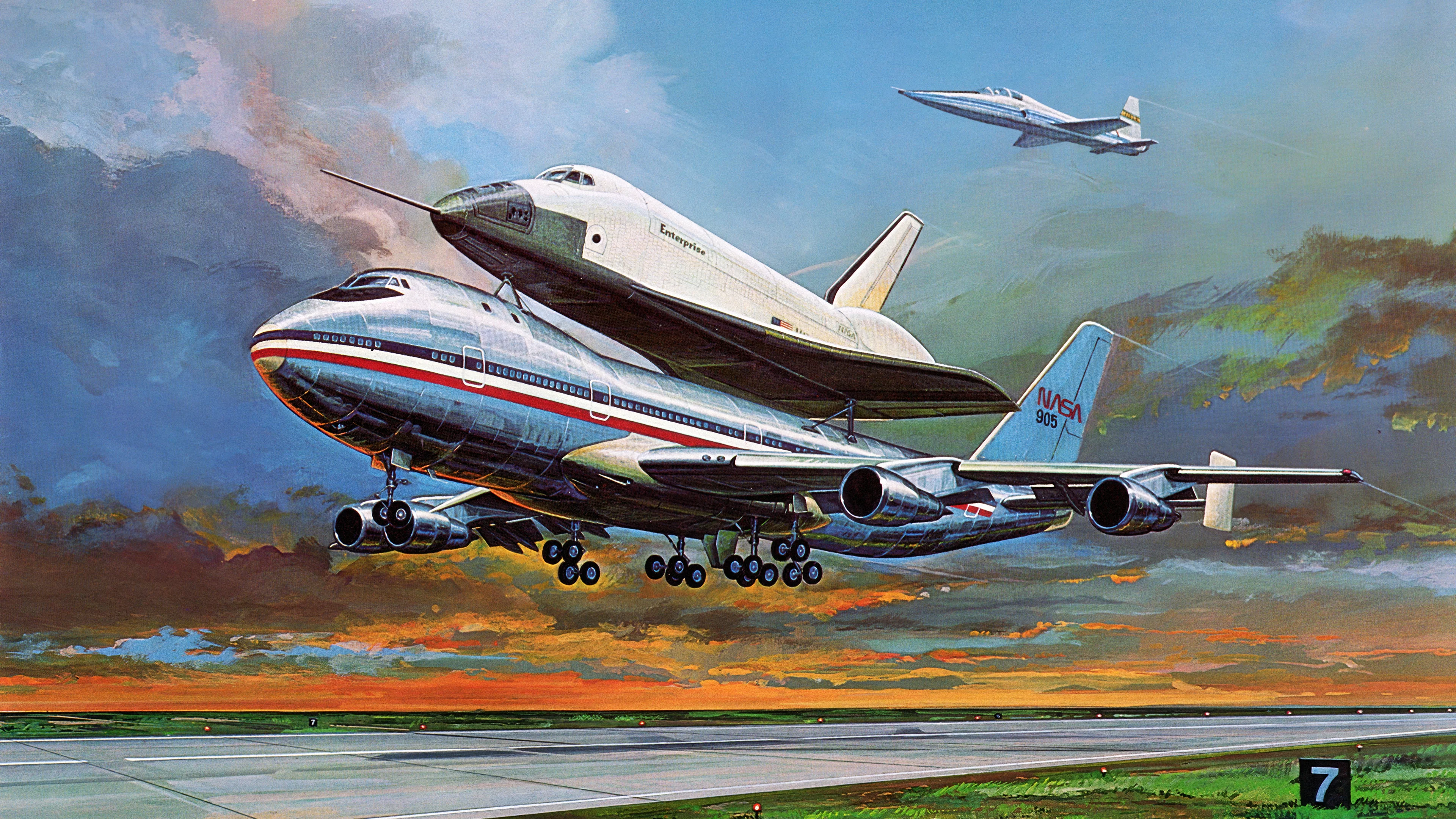 Shuttle Carrier Aircraft takes off from Edwards Air Force Base by Manuel Alvarez picture 1 of 1