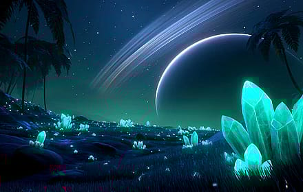 Alien Crystal Meadow Night'
