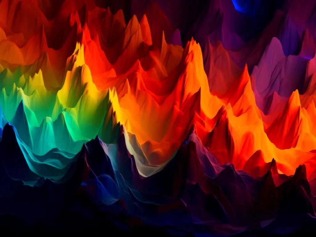 Vibrant Abstract Rainbow Mountain Wallpaper – Digital Art Landscape for Desktop, Tablet & Laptop | Colorful Nature Digital Download   picture 1 of 1