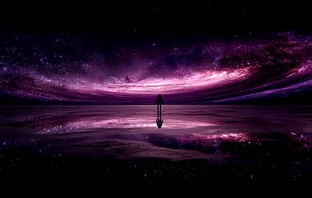 Cosmic Ocean Galaxy Reflection'
