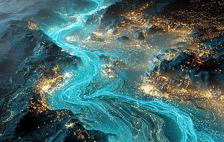 Digital river of light artwork'