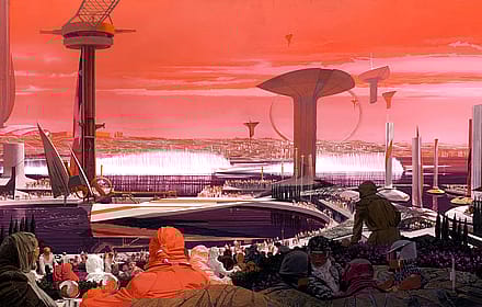 Tokyo Bay Boat Race by Syd Mead, 1983'