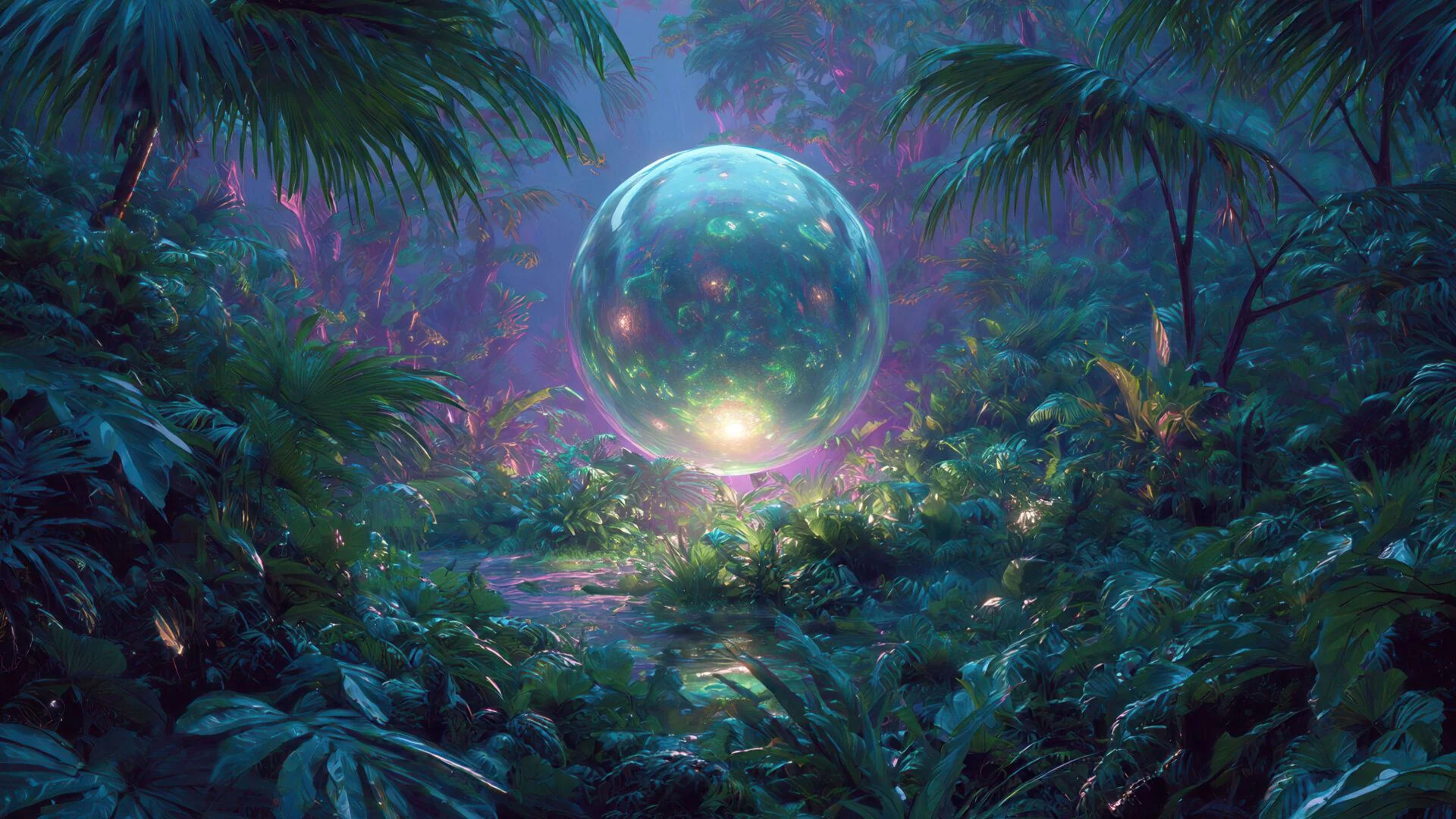 Cosmic Gem illuminating the Vibrant Alien Forest picture 1 of 1