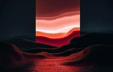 Abstract Dark Red Landscape Scene'