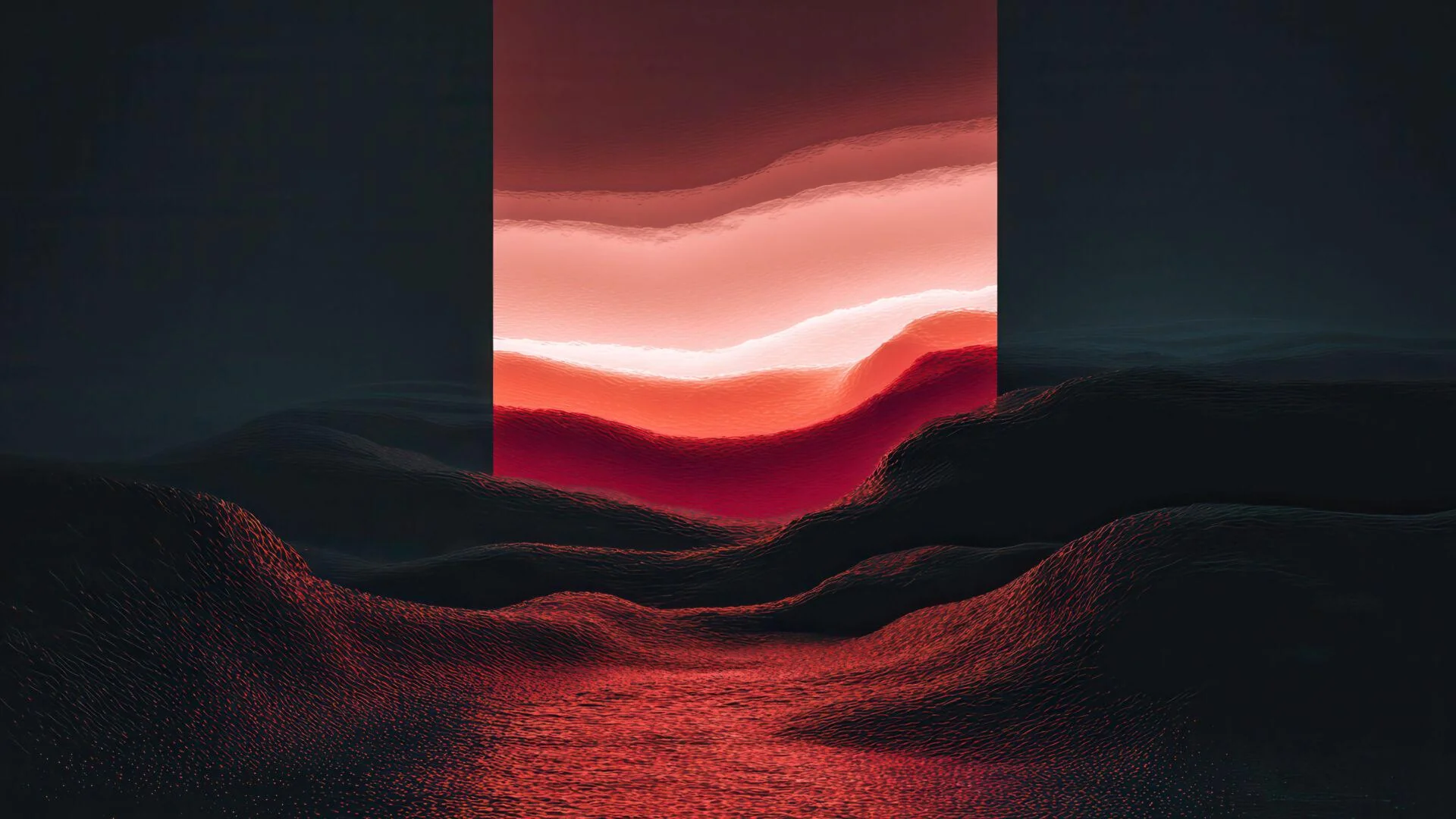 Abstract Dark Red Landscape Scene picture 1 of 1