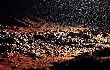 Alien world rocky ground starlit sky'