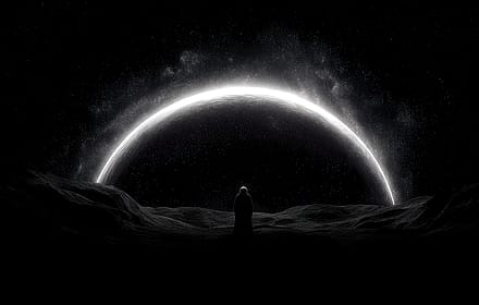 Figure On Dark Planet Watches Celestial Arc'