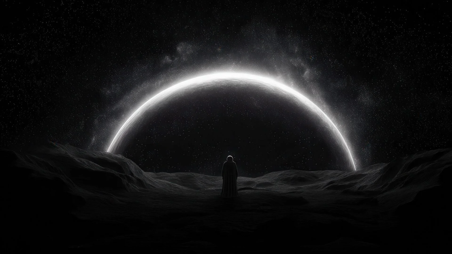 Figure On Dark Planet Watches Celestial Arc picture 1 of 1