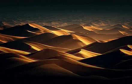 Endless waves of sunlit desert sand'