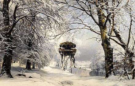 En vinterskov by Anders Andersen-Lundby, 1882'