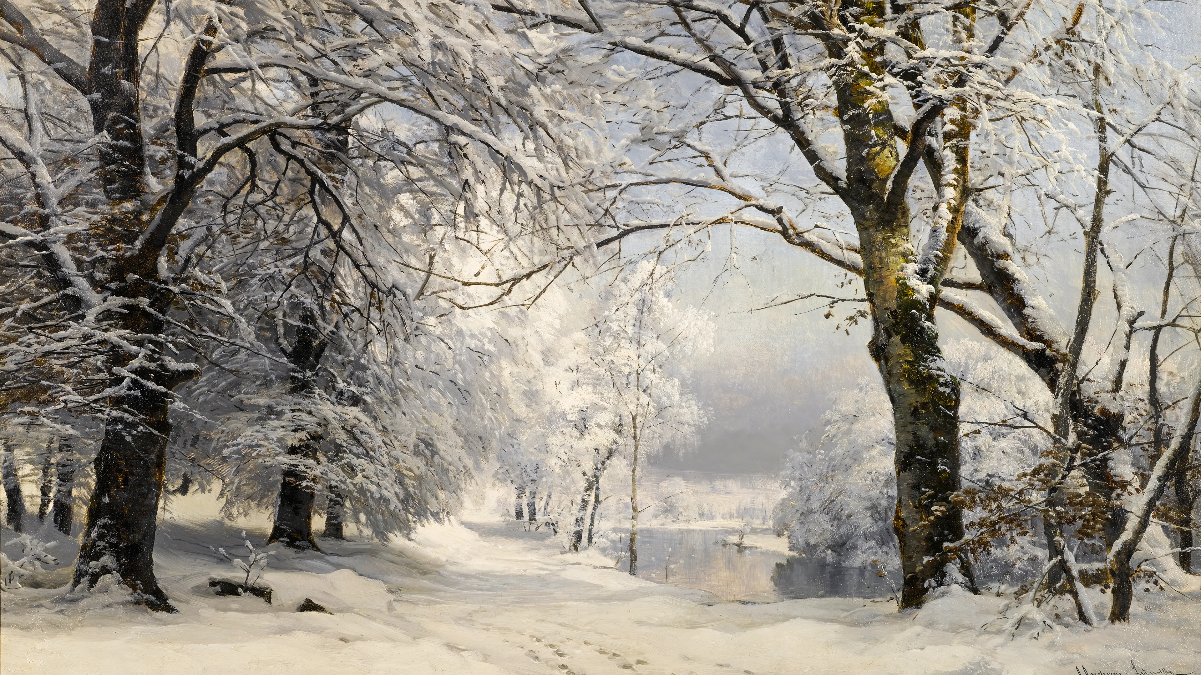 En vinterskov by Anders Andersen-Lundby, 1882 picture 2 of 2