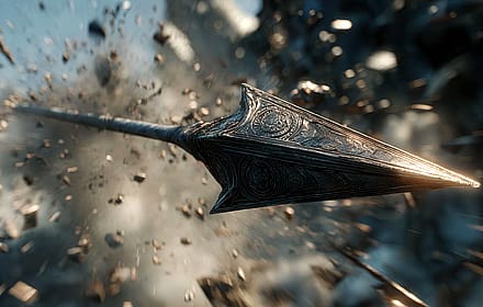 Ornate fantasy weapon arrowhead swift flight'