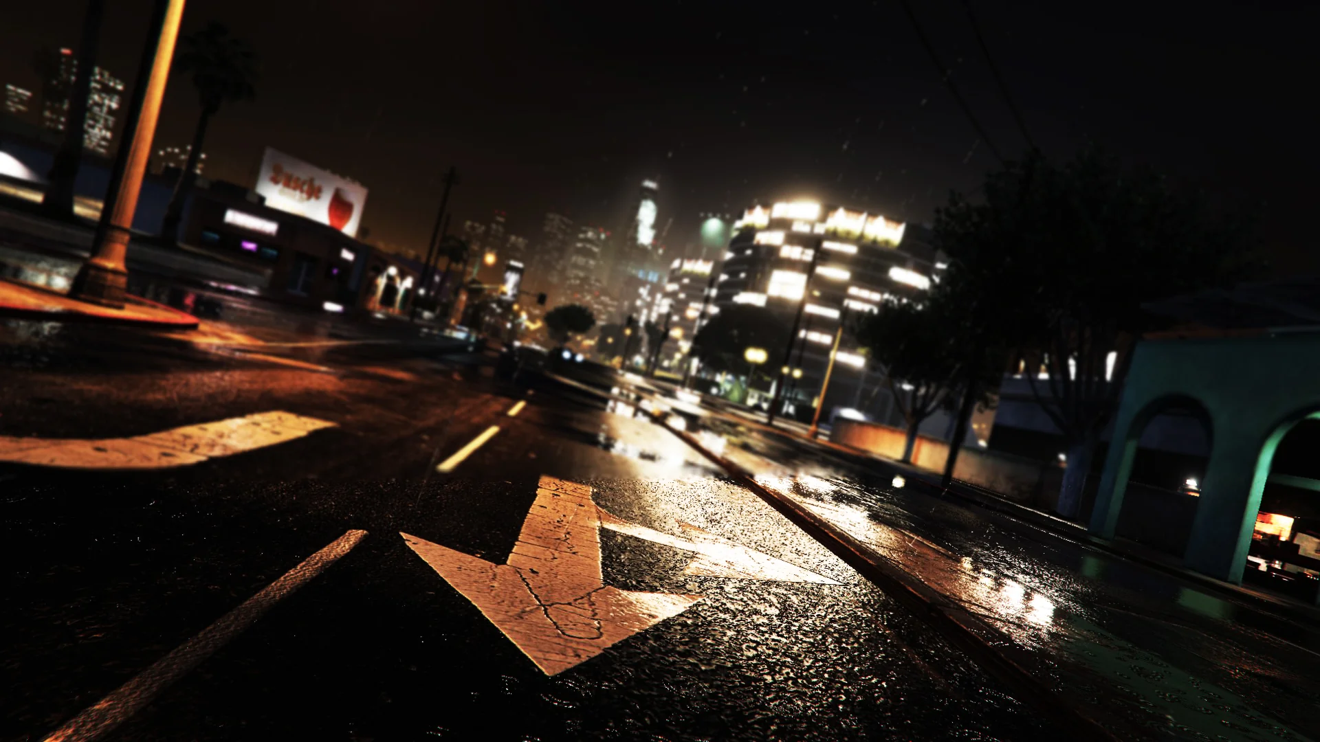 Street Arrows at Night picture 1 of 1
