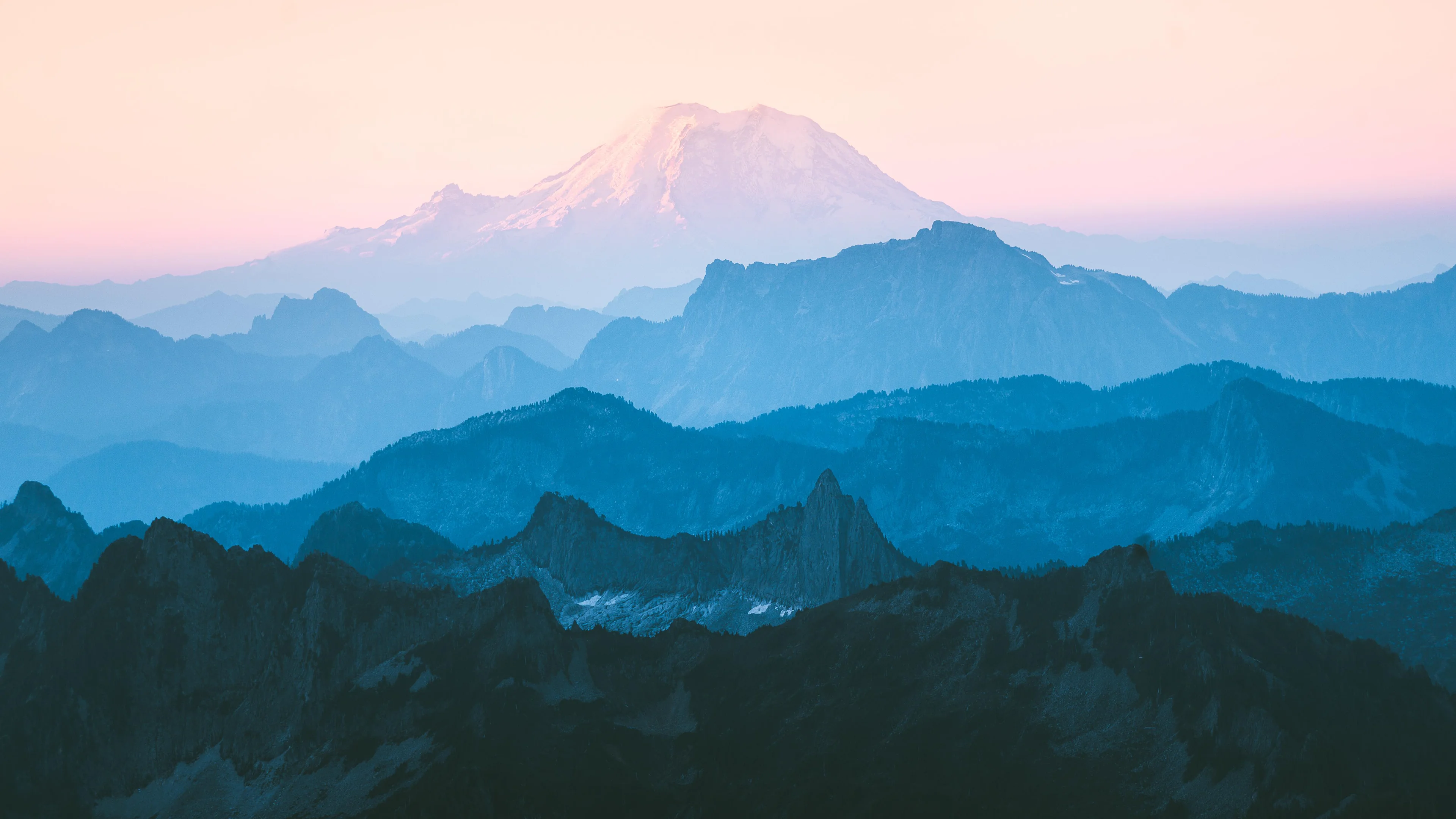 Layers of the mountains on a cold October morning, Cascade Range, Washington picture 1 of 1