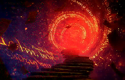 Mystic Stairs to a Glowing Rune Realm'