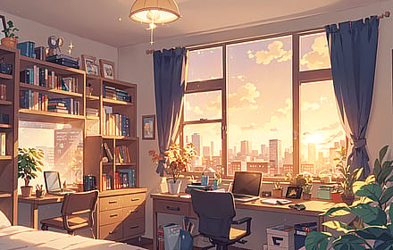 Sunset Serenity in the Study'