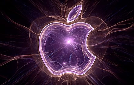 Purple Apple Logo Energetic Light Effect'