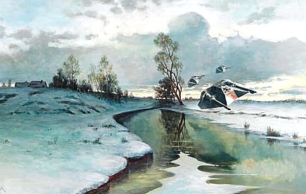 T-47 Airspeeders over a Winter Landscape by @scadarts'